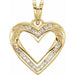 Ladies Natural Diamond Heart Pendant (I1, H+) — 14K Yellow Gold