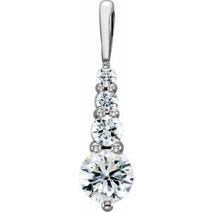 Ladies Natural Diamond Journey Pendant — Platinum