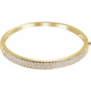 Ladies Natural Diamond Pavé Bangle Bracelet (I1, H+) — 14K Yellow Gold