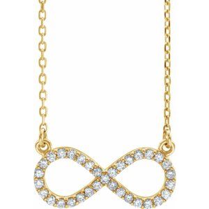 Ladies Natural Diamond Infinity Necklace (I1, G-H) — 14K Yellow Gold