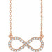 Ladies Natural Diamond Infinity Necklace (I1, G-H) — 14K Rose Gold