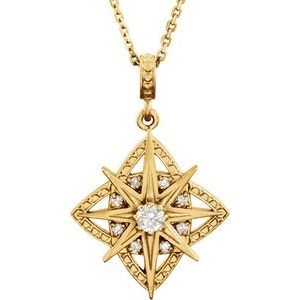 Ladies Natural Diamond Necklace (I1, G-H) — 14K Yellow Gold