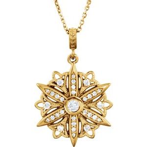 Ladies Natural Diamond Necklace (I1, G-H) — 14K Yellow Gold