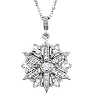 Ladies Natural Diamond Necklace (I2, G-H) — Sterling Silver