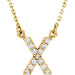 Ladies Natural Diamond Initial X Necklace (I1, G-H) — 14K Yellow Gold