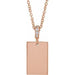 Ladies Natural Diamond Engravable Necklace (I1, G-H) — 14K Rose Gold