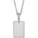 Ladies Natural Diamond Engravable Necklace (I1, G-H) — 14K White Gold