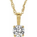 Ladies 3 mm Natural Diamond Youth Solitaire Necklace (I2, I-J) — 14K Yellow Gold