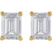 Lab-Grown Diamond Emerald 4-Prong Stud Earrings