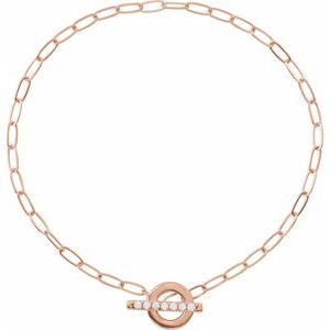 Ladies Natural Diamond Toggle Bracelet (I1, G-H) — 14K Rose Gold