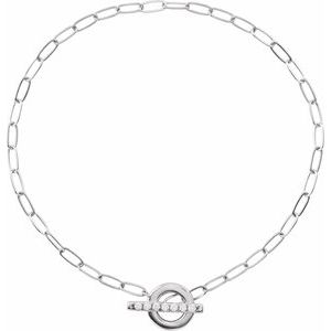 Ladies Natural Diamond Toggle Bracelet (I1, G-H) — 14K White Gold