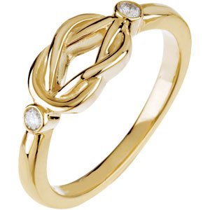 Ladies Natural Diamond Knot Ring (I1, G-H) — 14K Yellow Gold