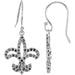 Ladies Natural Black Diamond Fleur-de-Lis Earrings — 14K White Gold