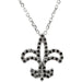 Ladies Natural Black Diamond Fleur-de-Lis Necklace (Opaque, Black) — 14K White Gold