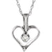 Ladies Natural Diamond Heart Necklace (I1, G-H) — 14K White Gold