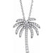 Ladies Natural Diamond Palm Tree Necklace (I1, G-H) — 14K White Gold