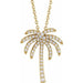 Ladies Natural Diamond Palm Tree Necklace (I1, G-H) — 14K Yellow Gold