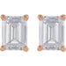 Lab-Grown Diamond Emerald 4-Prong Stud Earrings