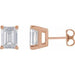 Lab-Grown Diamond Emerald 4-Prong Stud Earrings