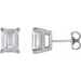 Lab-Grown Diamond Emerald 4-Prong Stud Earrings