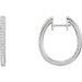 Ladies Natural Diamond Inside-Outside 22.5 mm Hoop Earrings (I1, Ghi) — 14K White Gold
