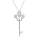 Ladies Natural Diamond Fleur-de-lis Key Necklace (I2, G-H) — Sterling Silver