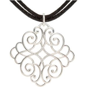 Ladies Natural Diamond Necklace (I2, G-H) — Sterling Silver