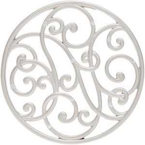 Ladies Natural Diamond Circle Pendant with Bead Blast Finish (I2, G-H) — Sterling Silver