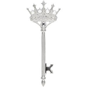 Ladies Natural Diamond Crown Key Pendant (I2, G-H) — Sterling Silver