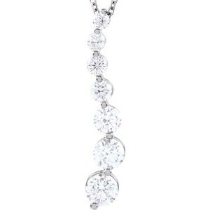 Ladies Natural Diamond Journey Necklace (I1, G-H) — 14K White Gold