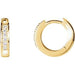 Ladies Natural Diamond 12.5 mm Hoop Earrings (I1, G-H) — 14K Yellow Gold