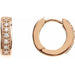 Ladies Natural Diamond 12.1 mm Hoop Earrings (Si1, G-H) — 14K Rose Gold