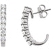 Ladies Natural Diamond J-Hoop Earrings (I1, G-H) — 14K White Gold