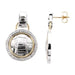 Ladies Natural Diamond Alligator Skin Earrings — Sterling Silver & 14K Yellow Gold