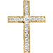 Ladies Natural Diamond Cross Pendant — 14K Yellow Gold
