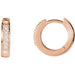 Ladies Natural Diamond 12.5 mm Hoop Earrings (I1, G-H) — 14K Rose Gold