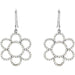 Ladies Natural Diamond Flower Earrings — 14K White Gold