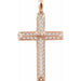 Ladies Natural Diamond Cross Pendant (I1, H+) — 14K Rose Gold
