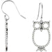 Ladies Natural Diamond Owl Earrings — 14K White Gold