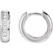 Ladies Natural Diamond 12.6 mm Huggie Earrings (I1, G-H) — 14K White Gold