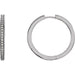 Ladies Natural Diamond Inside-Outside 23.5 mm Hoop Earrings (Si1, G-H) — 14K White Gold