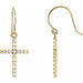 Ladies Natural Diamond Cross Earrings — 14K Yellow Gold