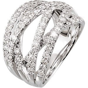 Ladies Natural Diamond Ring (I1, H-I) — 14K White Gold