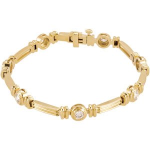 Ladies Natural Diamond Line Bracelet (I1, G-H) — 14K Yellow Gold
