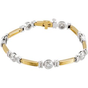 Ladies Natural Diamond Line Bracelet (I1, G-H) — 14K Yellow/White Gold