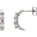 Ladies Natural Diamond J-Hoop Earrings (I1, G-H) — 14K White Gold