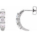 Lab-Grown Diamond Three-Stone J-Hoop Earrings