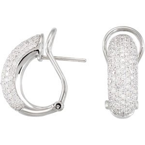 Ladies Natural Diamond Earrings (I1, GHI) — 14K White Gold