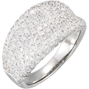 Ladies Natural Diamond Pavé-Style Ring (I1, Ghi) — 14K White Gold