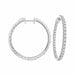 LADIES HOOP EARRINGS 5.00CT ROUND DIAMOND 10K WHITE GOLD